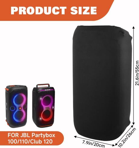 غطاء حماية من الغبار لجهاز JBL Partybox 100/110/Partybox Club 120 مكبر صوت محمول للحفلات، جراب غبار من الليكرا الناعم المرن المقاوم للغبار في الهواء الطلق in Kuwait