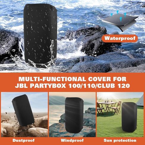 غطاء حماية من الغبار لجهاز JBL Partybox 100/110/Partybox Club 120 مكبر صوت محمول للحفلات، جراب غبار من الليكرا الناعم المرن المقاوم للغبار في الهواء الطلق in Kuwait