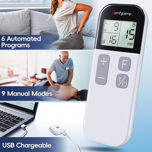 Comfytemp Wireless TENS Unit Muscle Stimulator for Pain Relief Therapy, Relieve Sciatica Rechargeable TENS Machine for Pain Management, Portable TENS Device for Back, Shoulder, Cramps Pain Relief in Kuwait