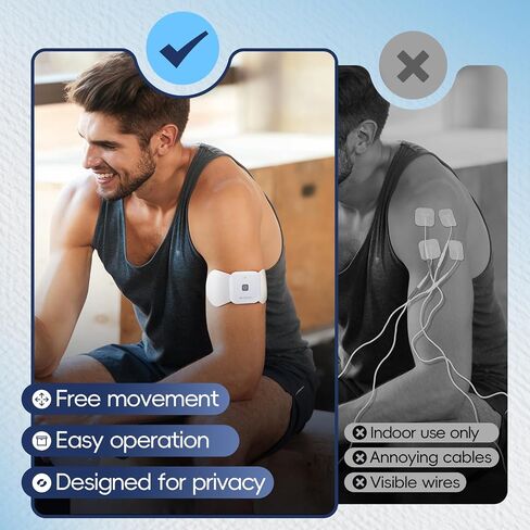 Comfytemp Wireless TENS Unit Muscle Stimulator for Pain Relief Therapy, Relieve Sciatica Rechargeable TENS Machine for Pain Management, Portable TENS Device for Back, Shoulder, Cramps Pain Relief in Kuwait