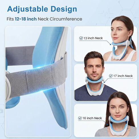 Neck Brace for Neck Support - 360° Adjustable Neck Stretcher & Posture Corrector for Tech Neck, Neck Hump Relief, Foldable Cervical Collar for Office, Home and Travel, Fits Neck 12.0"-18.0" | For work, For relaxation, For reading, For watching TV, 360° ad in Kuwait