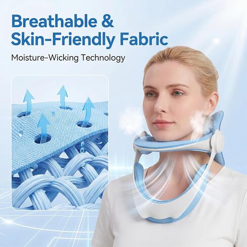 Neck Brace for Neck Support - 360° Adjustable Neck Stretcher & Posture Corrector for Tech Neck, Neck Hump Relief, Foldable Cervical Collar for Office, Home and Travel, Fits Neck 12.0"-18.0" | For work, For relaxation, For reading, For watching TV, 360° ad in Kuwait