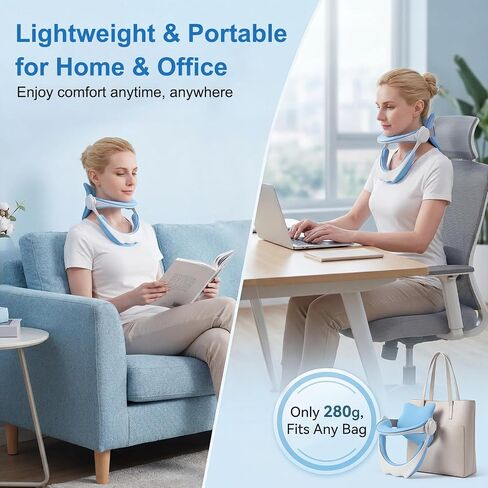 Neck Brace for Neck Support - 360° Adjustable Neck Stretcher & Posture Corrector for Tech Neck, Neck Hump Relief, Foldable Cervical Collar for Office, Home and Travel, Fits Neck 12.0"-18.0" | For work, For relaxation, For reading, For watching TV, 360° ad in Kuwait