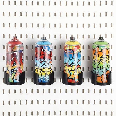 LemonRoad 4 قطع Pegboard Spray يمكن أن حامل Pegboard Accessories جدار تنظيم ربط مجلس صناديق زجاجة حامل، 2.6 بوصة قطر رذاذ يمكن كوب لربط مجلس تخزين المرآب مساحة العمل جدار المطبخ in Kuwait