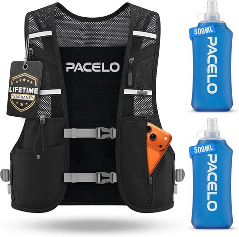 Hydration Vest - Running Vest for Women & Men, 2 Flask 500ml, Phone Pocket, Lightweight Running Hydration Vest Water Backpack, Runners Vest Running Backpack for Hiking & Long Distance Running Stuff in Kuwait