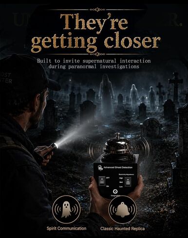 Haunted Hotel Bell – EMF Ghost Detector Trigger Object for Paranormal Investigations – Adjustable Sensitivity Ghost Hunting Equipment for Halloween Haunted Houses & Nighttime Investigations in Kuwait
