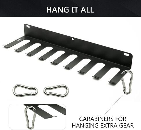 Aolamegs Heavy Duty Steel Baseball Bat Rack & Softball Organizer - Holds 16 Bats, Wall Mount Hanger & Dugout Fence Clip - Display & Storage Equipment Holder for Home Garage, Ballpark & Teams in Kuwait