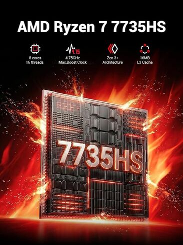 Oculink Mini PC Gaming 【A8】 ، Radeon 780M Graphics Card ، AMD Ryzen 8745HS (4.9GHz 8C/16T) ، 32GB (2X16GB) DDR5 RAM ، 1TB PCI in Kuwait