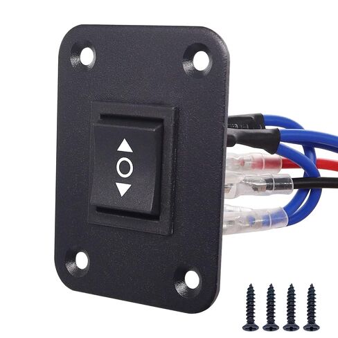 TWTADE Momentary Polarity Reverse Switch 12V DC 10A 6 Pin 3 Position Up Down Control Motor (ON)-Off-(ON) Rocker Toggle Switch with Panel,Wires,Screws in Kuwait
