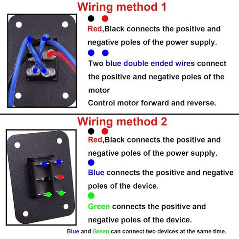 TWTADE Momentary Polarity Reverse Switch 12V DC 10A 6 Pin 3 Position Up Down Control Motor (ON)-Off-(ON) Rocker Toggle Switch with Panel,Wires,Screws in Kuwait