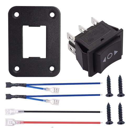 TWTADE Momentary Polarity Reverse Switch 12V DC 10A 6 Pin 3 Position Up Down Control Motor (ON)-Off-(ON) Rocker Toggle Switch with Panel,Wires,Screws in Kuwait
