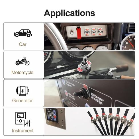 Toggle Switch,ON-Off-ON 3-Pin 12V/25A DC, SPDT,12mm mounting Hole,tab Terminal,for Automotive Vehicles, Boats, and Marine Applications in Kuwait