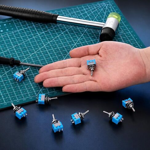 12 PCS Mini Toggle Switch, 2 Pin 2 Position Micro Rocker Switches, SPST Miniature Small Flat Toggle Switch ON/Off, Miniature ON/Off-Switch, 6A 125V in Kuwait