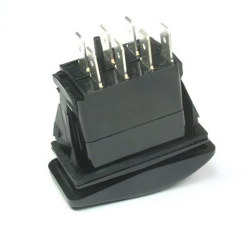 (HO #25) MOMENTARY Rocker Switch DPDT 20A 12vdc Lighted RED Lens Up/Down Arrows 7 Pins in Kuwait