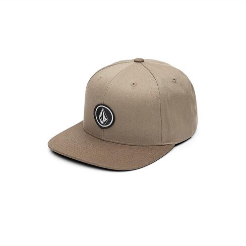 Volcom Men's Quarter Twill Snapback Hat – Structured 6-Panel Cap Stone Logo with Snap Closure, Khaki, O/S in Kuwait