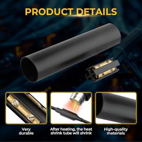 4 Sets Underground Wire Splice Kit Fit for 14/3 to 8/3 Direct Burial UF Electrical Cable, 600V Max Underground Wire Connector Kit with Connectors and Heat Shrink Tube in Kuwait