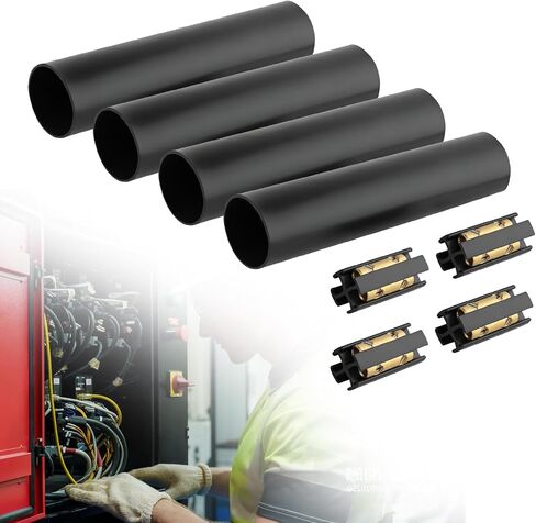 4 Sets Underground Wire Splice Kit Fit for 14/3 to 8/3 Direct Burial UF Electrical Cable, 600V Max Underground Wire Connector Kit with Connectors and Heat Shrink Tube in Kuwait