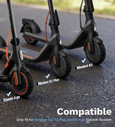 إطار سكوتر 8.1 بوصة، إطار صلب للطرق الوعرة 8.1 × 2.0، مناسب لـ Segway Ninebot E2/ E2 Plus، يناسب سكوتر Xiaomi 4 Go، مقاوم للانفجار، غير قابل للانزلاق، أسود in Kuwait