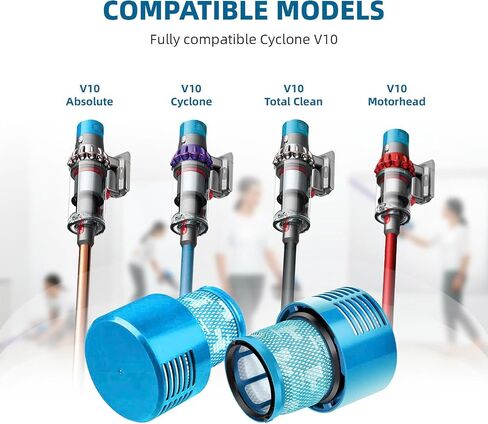 فلتر Dyson V10، عبوتان من فلاتر استبدال HEPA الحقيقية الممتازة لسلسلة Dyson V10، Dyson-V10 ابسولوت، V10 الحساسية، Dyson-V10 Animal، V10 Motorhead، V10 Total Clean، Dyson-SV12 V10، الجزء # 969082-01 in Kuwait
