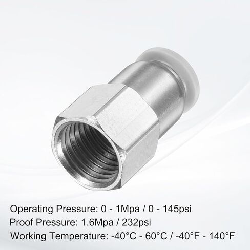 HARFINGTON Push to Connect Fittings 5/16" Tube OD x 1/4" NPT Thread Female Straight Pneumatic Tube Fittings PCF5/16-N02 Quick Connect Air Line Fittings Air Hose Fittings, White in Kuwait