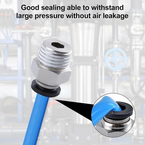 10 PCS Push to Connect Tube Fitting PC 6mm Od x 1/4" BSPT Thread Male Straight Union Fittings Push Male Air Tool Fit Connector Quick Release Air Fittings in Kuwait