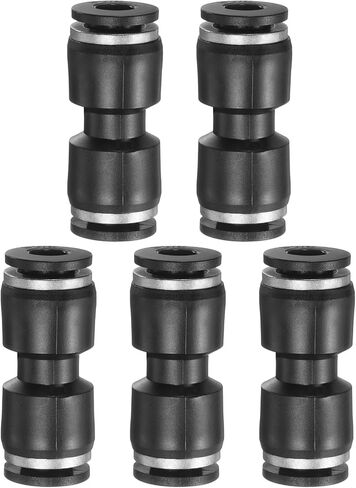 HARFINGTON 5pcs Push to Connect Fittings g 3/16 Tube OD Straight Pneumatic Adapter Quick Connector Air Line Hose Fitting for Water Air Oil Pipe, Black in Kuwait
