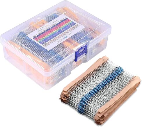 2600Pcs 130 Values Resistor Kit 1/4W, 1 Ohm-3M Ohm Resistor Assortment Kit Metal Carbon Film Fixed 1% Electrical Resistors Set Assortment Resistance Optional in Kuwait