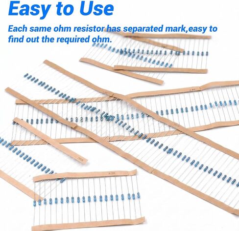 2600Pcs 130 Values Resistor Kit 1/4W, 1 Ohm-3M Ohm Resistor Assortment Kit Metal Carbon Film Fixed 1% Electrical Resistors Set Assortment Resistance Optional in Kuwait
