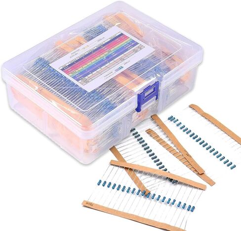 2600Pcs 130 Values Resistor Kit 1/4W, 1 Ohm-3M Ohm Resistor Assortment Kit Metal Carbon Film Fixed 1% Electrical Resistors Set Assortment Resistance Optional in Kuwait