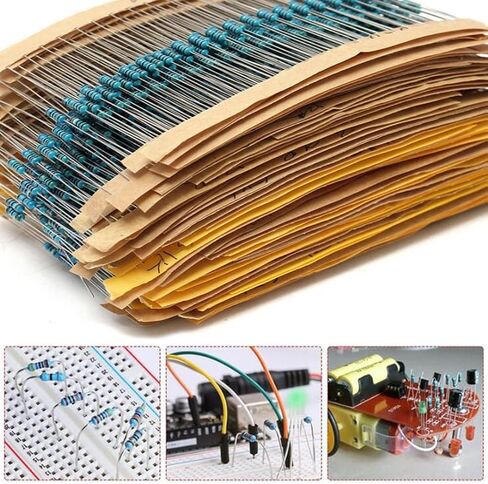 2600Pcs 130 Values Resistor Kit 1/4W, 1 Ohm-3M Ohm Resistor Assortment Kit Metal Carbon Film Fixed 1% Electrical Resistors Set Assortment Resistance Optional in Kuwait