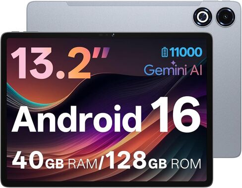 تابلت بشاشة كبيرة 13.4 بوصة يعمل بنظام Android 15 مع ثماني النواة، 24 جيجابايت + 256 جيجابايت، بطارية 10000 مللي أمبير في الساعة، شاشة FHD 1920 × 1200 مع حافظة واقية، كاميرا 8 ميجابكسل + 13 ميجابكسل، 2.4 جيجا/ 5 جيجا واي فاي + BT5.0 + نظام تحديد المواقع in Kuwait