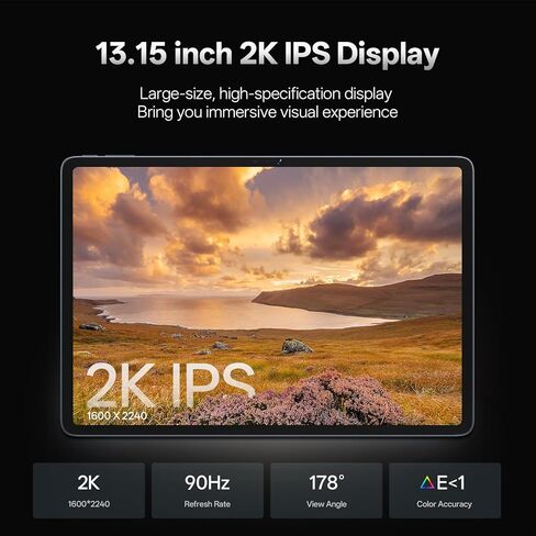 تابلت بشاشة كبيرة 13.4 بوصة يعمل بنظام Android 15 مع ثماني النواة، 24 جيجابايت + 256 جيجابايت، بطارية 10000 مللي أمبير في الساعة، شاشة FHD 1920 × 1200 مع حافظة واقية، كاميرا 8 ميجابكسل + 13 ميجابكسل، 2.4 جيجا/ 5 جيجا واي فاي + BT5.0 + نظام تحديد المواقع in Kuwait