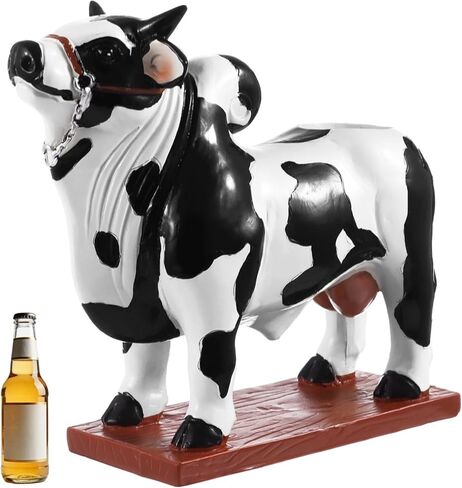 Animal-Shaped Bull Liquor Dispenser, Decorative Wine Dispenser with Stable Wood Base, 3 X 7.9 X 6.9 in Beverage Container for Home Bar in Kuwait