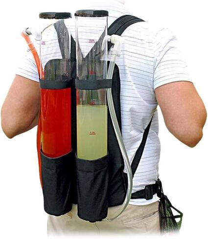 Dual Tank Backpack Drink Dispenser, 3+3 Liter, Backpack Dual Drink Dispenser,Club Beer Liquid Shot Pump Gun Pub Beer Machine, for Bar Party Nightclub Club Outdoor Entertainment,Clear in Kuwait