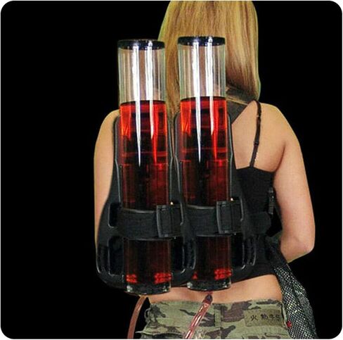 Dual Tank Backpack Drink Dispenser, 3+3 Liter, Backpack Dual Drink Dispenser,Club Beer Liquid Shot Pump Gun Pub Beer Machine, for Bar Party Nightclub Club Outdoor Entertainment,Clear in Kuwait