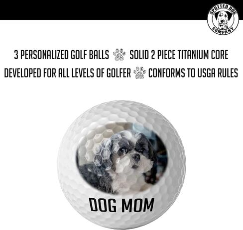 Spotted Dog Company Personalized 3pk Nitro Golf Balls - Printed Photo - Golf Gifts for Men - Custom Photo Accessories - Cusomized Gifts for Husband Son, Logo in Kuwait