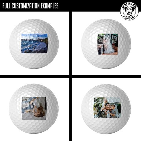 Spotted Dog Company Personalized 3pk Nitro Golf Balls - Printed Photo - Golf Gifts for Men - Custom Photo Accessories - Cusomized Gifts for Husband Son, Logo in Kuwait