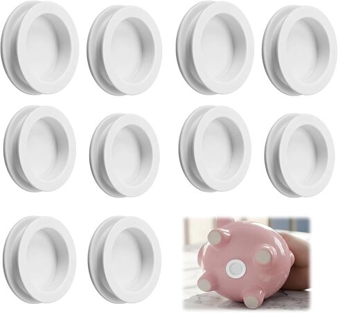 10PCS Piggy Bank Plug Silicone Piggy Bank Stopper, 5 Sizes 28/30/32/34/36mm Replacement Coin Jar Hole Covers, White Saving Box Bank Hole Plug Accessories in Kuwait