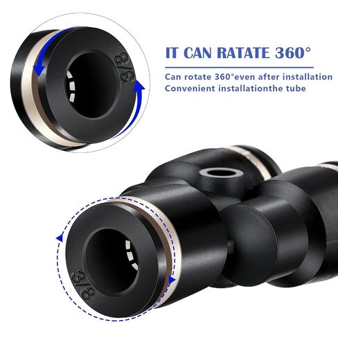 Moxweyeni Push to Connect Fittings Air Line Pneumatic Fittings Kit 28 Pieces Air Quick Disconnect Tube Truck Release Connectors Hose Tube Union 7 Spliters+7 Elbows+7 Tee+7 Straight(3/8 Inch OD) in Kuwait