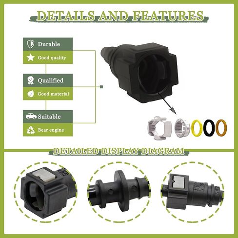 JA&MIU Hose Quick Release Connect Fuel Line Nylon Push-On Quick Release Connector - 7.89mm SAE 5/16 (8mm) Straight in Male&Female in Kuwait