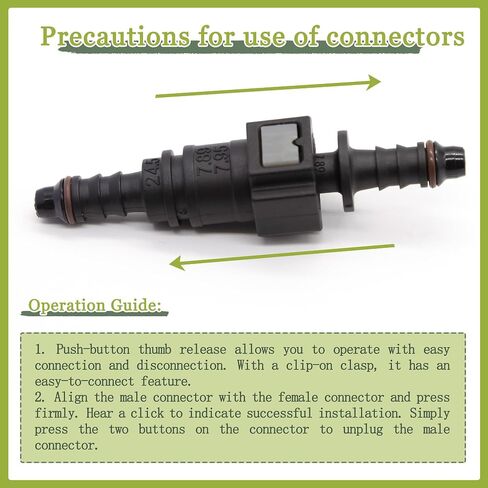 JA&MIU Hose Quick Release Connect Fuel Line Nylon Push-On Quick Release Connector - 7.89mm SAE 5/16 (8mm) Straight in Male&Female in Kuwait