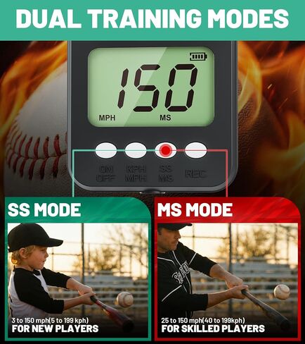 Baseball Speed Radar Gun with Tripod, Rotatable Radar for Pitching & Swing Training, Baseball Speed Gun, LCD Display, Handheld or Hands-Free Baseball Radar Speed Trainer in Kuwait