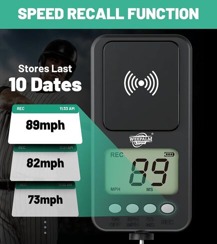 Baseball Speed Radar Gun with Tripod, Rotatable Radar for Pitching & Swing Training, Baseball Speed Gun, LCD Display, Handheld or Hands-Free Baseball Radar Speed Trainer in Kuwait
