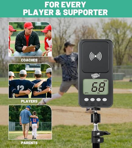 Baseball Speed Radar Gun with Tripod, Rotatable Radar for Pitching & Swing Training, Baseball Speed Gun, LCD Display, Handheld or Hands-Free Baseball Radar Speed Trainer in Kuwait