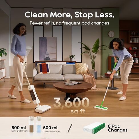DREAME FloorX 110 Plus ممسحة جافة ورطبة لاسلكية، منظف جاف رطب لاسلكي مع تنظيف 600 دورة في الدقيقة، ممسحة كهربائية مع تجفيف بالهواء الساخن 149 درجة فهرنهايت، نظام خزان مزدوج، تصميم مسطح 180 درجة للتنظيف العميق للأرضيات الصلبة in Kuwait