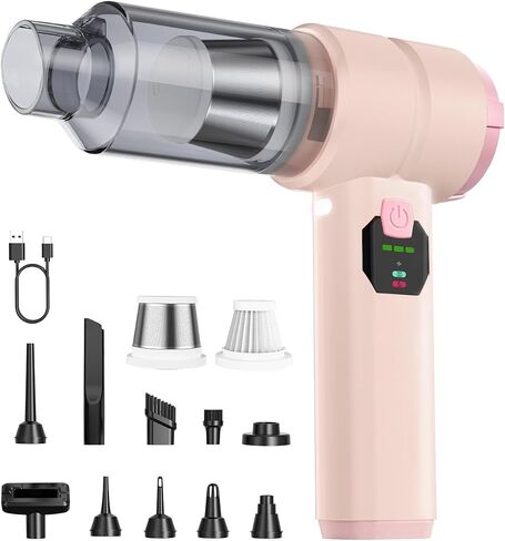 VNOST Car Vacuum,3 Suction Modes,Portable Mini Cordless Cleaner with 50000pa Suction Power,Type-C Charge,Handheld Vacuum for Home,Car,Birthday Gifts for Men Dad(Silver) in Kuwait