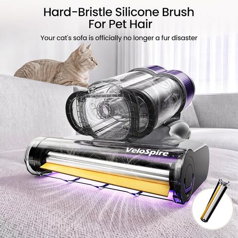 Bed Vacuum Cleaner, 20kPa Handheld Mattress Vacuum Cleaner with 253.7nm UV-C Light, Ultrasonic & 149°F Heating, Triple-Cup, Pet Hair Brush for Cleaning Bed, Sofa, Corded 650W in Kuwait