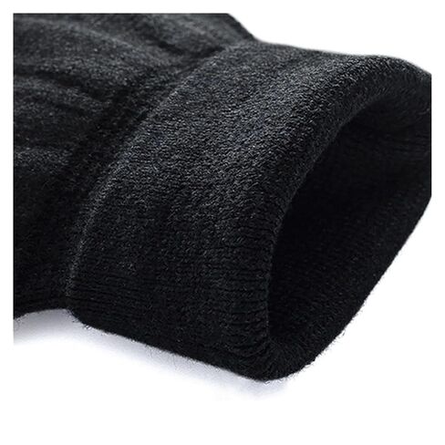 2Pcs Pads Winter Warm Men and Women Wool Knee Protection Plus Velvet Protective Clothing for Ski Cycling(Brown Fur Black) in Kuwait