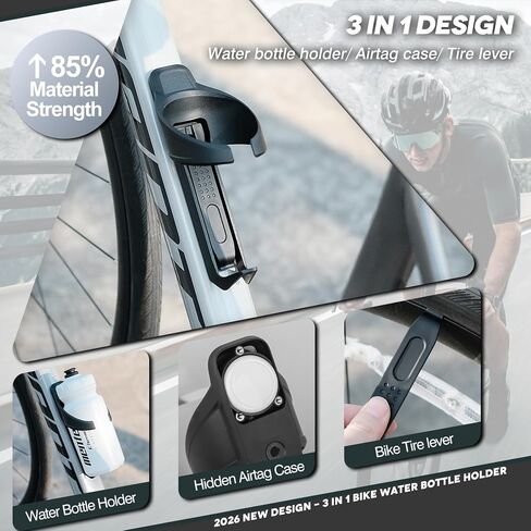 Bike Water Bottle Holder with AirTag Cases, Compatible with AirTag Hidden on Bike Water Bottle Cages, Universal MTB Road Bike GPS Anti-Thief, Waterproof AirTag Holder, Bicycle Tire Levers in Kuwait