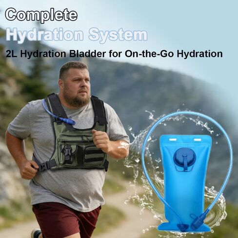 King Mills Plus Size Weighted Vest with Water Pouch | 2L Bottle, 6 Pockets for Accessories, Bounce Free Fit, For Marathon, Hiking & Cycling in Kuwait